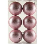 DECOLED Sada vánočních ozdob růžová 10 cm, glitter jemně růžová, plastová, balení 6 ks – Hledejceny.cz