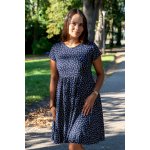 Jsem máma kojicí šaty tmavě modré s lístečky – Zboží Dáma