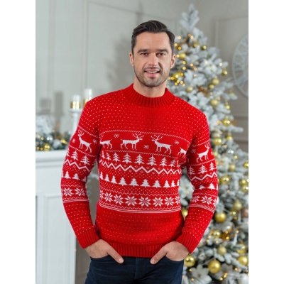Fashionweek pánský vánoční svetr NB5839 červená – Zbozi.Blesk.cz