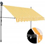 Greatstore Ručně zatahovací markýza s LED světlem 300 cm bílooranžová – HobbyKompas.cz