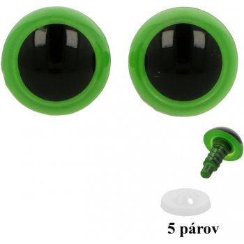 Ideal bezpečnostní oči s pojistkou zelené 12 mm 5 párů