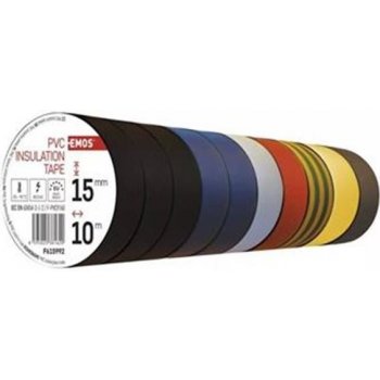 Emos F615992 Elektroizolační páska PVC 15 mm x 10 m barevný mix 10 ks