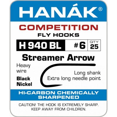 Hanák Competition Háčky Streamer bez protihrotu H 900 BL vel.6 25 ks – Zboží Dáma