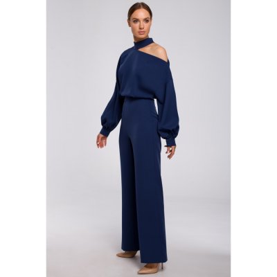 M528 Bishop sleeve jumpsuit navy blue – Sleviste.cz