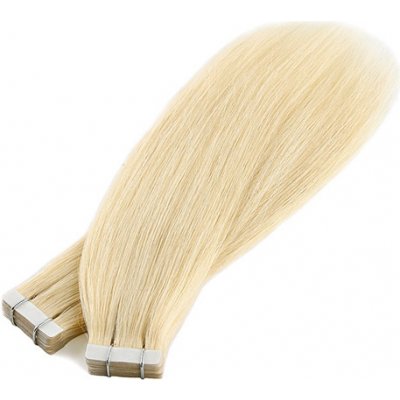 Vlasové PU pásky Tape in na prodlužování vlasů 50cm 613 nejsvětlejší blond – Zboží Mobilmania