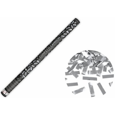 PartyDeco Konfety vystřelovací proužky stříbrné 80 cm – Zboží Mobilmania