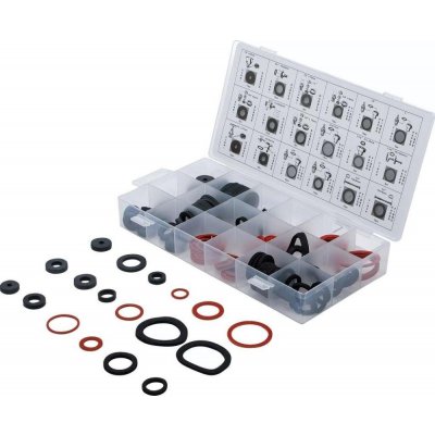 BGS Technic BGS 8059 Těsnící kroužky - guma, fiber a klingerit (Sada 141 dílů v PVC kazetě) – Sleviste.cz