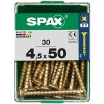 Spax Uni vrut zápust.hlava PZ/Z2 4CUT a plným závitem Yellox 45 x 50 mm 30 ks – Hledejceny.cz