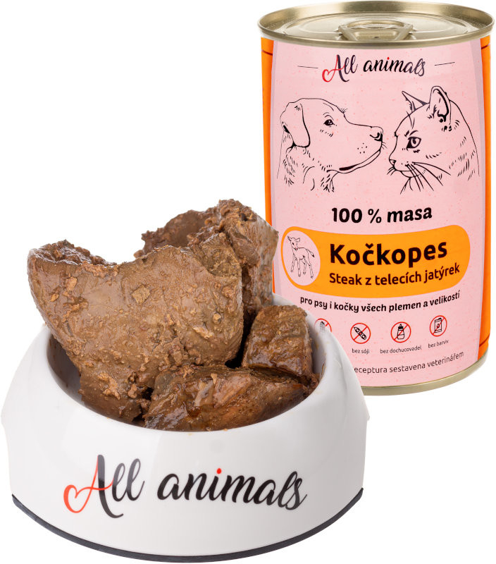 All Animals Kočkopes telecí játrový steak 400 g