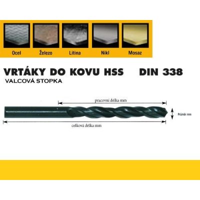 Vrták HSS 1,3x016/038mm DIN338, válcovaný OREN – Zbozi.Blesk.cz