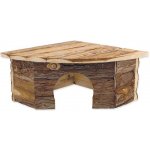 Small Animal Domek rohový dřevěný s kůrou 30 x 30 x 16 cm – Hledejceny.cz