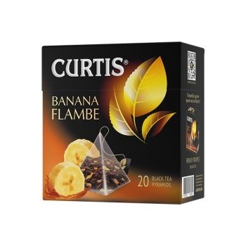 Curtis černý čaj Banana Flambe pyramidové sáčky 20 x 1,8 g