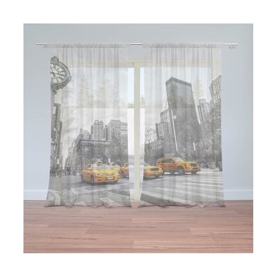 Sablio Záclony Žluté taxiky: 2ks 150x250cm – Hledejceny.cz