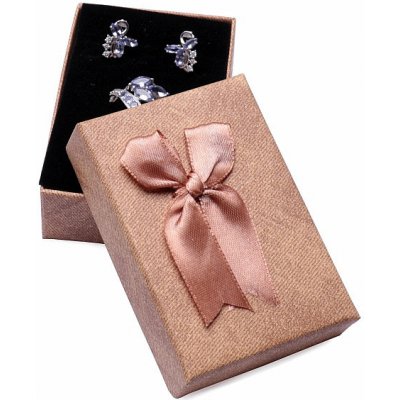 Nefertitis Papírová dárková krabička papája s mašlí na prsteny a náušnice 9,3 x 6,3 x 3 cm NF27147