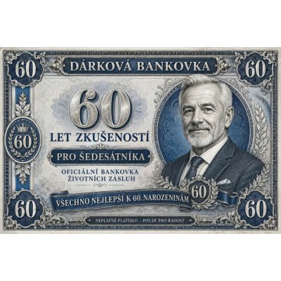 Bezvadary.cz | Dárková bankovka pro šedesátníka k narozeninámA4 30x21cm db11 – Zboží Mobilmania