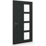 ALUPLAST Plastové jednokřídlové hlavní vchodové dveře antracit/bílé 19 Pravé 100 x 210 cm – Zbozi.Blesk.cz