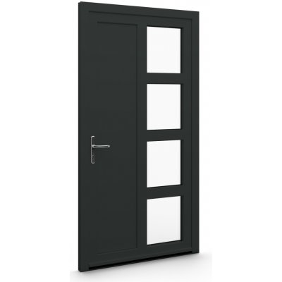 ALUPLAST Plastové jednokřídlové hlavní vchodové dveře antracit/bílé 19 Pravé 100 x 210 cm – Zbozi.Blesk.cz