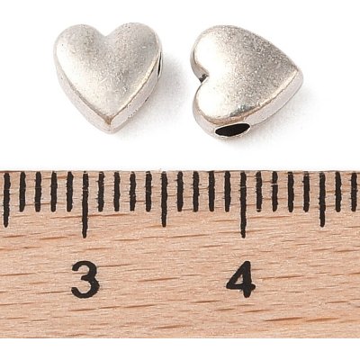 Kovový korálek - starostříbrný - srdce - 7 x 7 x 4 mm - 1 ks – Hledejceny.cz