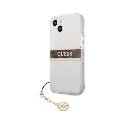 Pouzdro Guess PC/TPU 4G Brown Stripe iPhone 13 mini čiré – Zboží Mobilmania