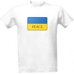 Tričko s potiskem PEACE UKRAINE pánské bílá