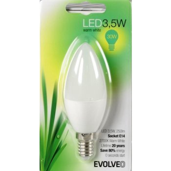 Evolveo EcoLight LED žárovka svíčka E14 3,5W 250L Teplá bílá