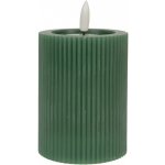 Clayre & Eef Zelená válcová svíčka s vroubkováním Led Candle - Ø 8*13 cm / 2*AA – Hledejceny.cz