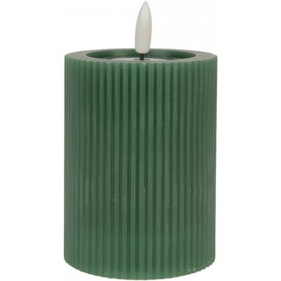Clayre & Eef Zelená válcová svíčka s vroubkováním Led Candle - Ø 8*13 cm / 2*AA – Hledejceny.cz