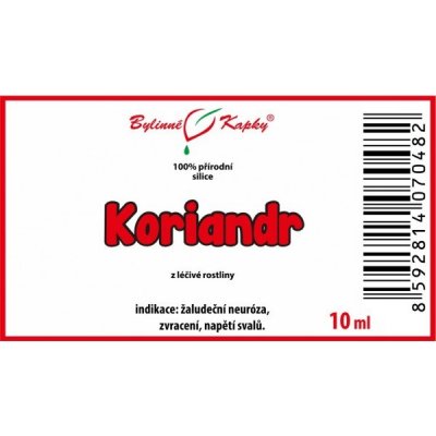 Bylinné kapky Koriandr 100% přírodní silice 10 ml – Hledejceny.cz