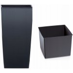 Prosperplast Květináč s vkladem URBI SQUARE MATT antracit 26,5 cm – Zboží Mobilmania
