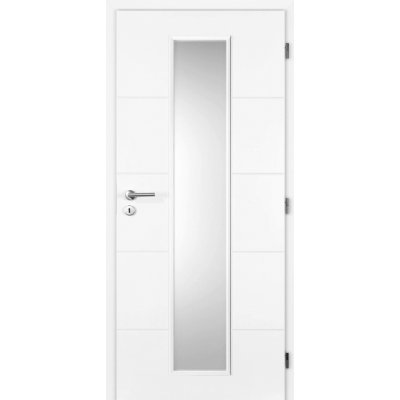 Doornite Quatro Linea, 70 P, 74 x 198 cm, lakované, pravé, bílé, prosklené C1MQWP.70P1.FT – Sleviste.cz