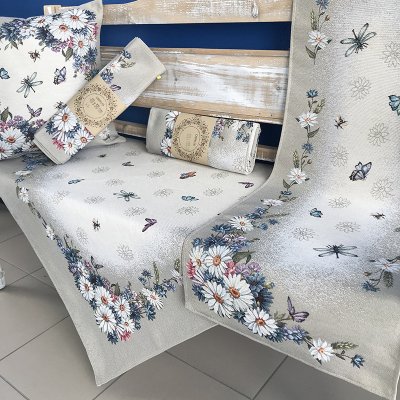 Tegatex Gobelínový ubrus luční kvítí do modra 100x100 cm – Zboží Dáma