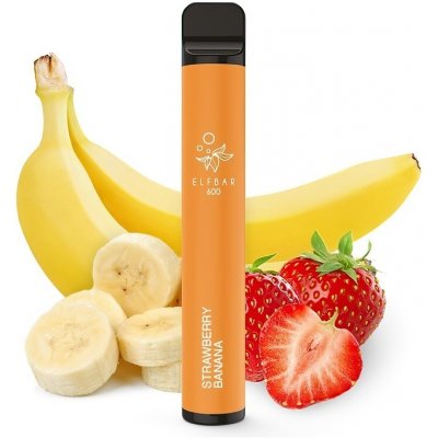 Elf Bar 600 V2 Strawberry Banana 20 mg 600 potáhnutí – Zboží Dáma