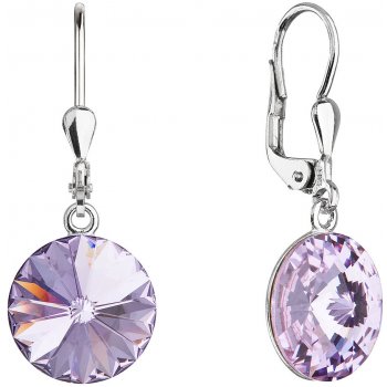 Evolution Group CZ stříbrné náušnice visací s krystaly Swarovski fialové  kulaté 71144.3 violet od 698 Kč - Heureka.cz