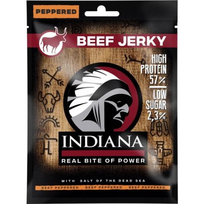 INDIANA Jerky hovězí Peppered 25 g – Sleviste.cz