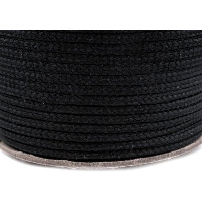 Oděvní šňůra PES Ø2 mm, střední, 9001 černá