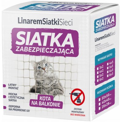 Ochranná síť na balkon pro kočky Linarem 6 x 2 m bez vrtání – Hledejceny.cz