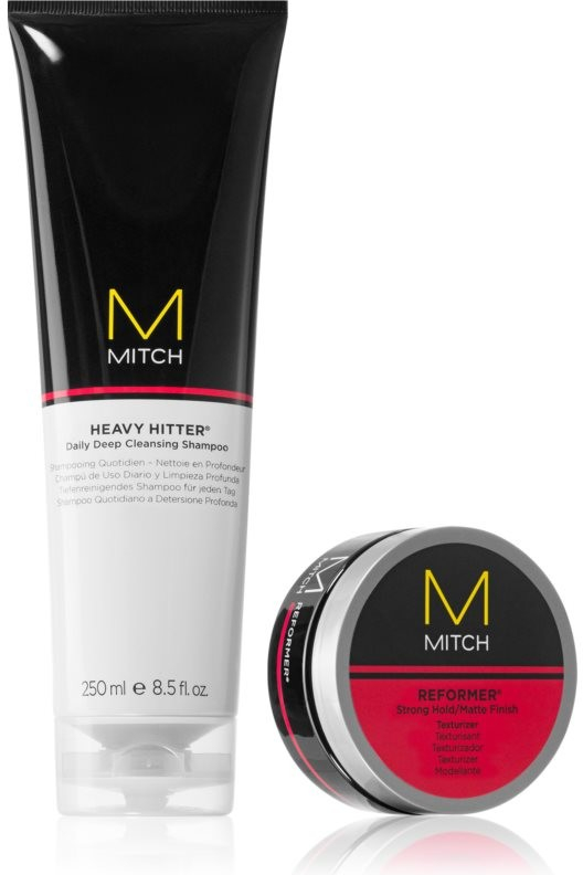 Paul Mitchell Mitch Mitch Heavy Hitter Daily Deep Cleansing Shampoo hloubkově čisticí šampon 250 ml + modelovací hlína pro matný vzhled 85 g