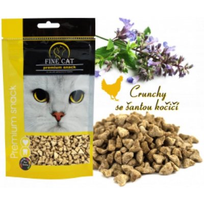 Fine cat Crunchy drůbeží se šantou kočičí 80 g – Zbozi.Blesk.cz