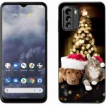 Pouzdro mmCase Gelové Nokia G60 5G - vánoční pes a kočka – Sleviste.cz