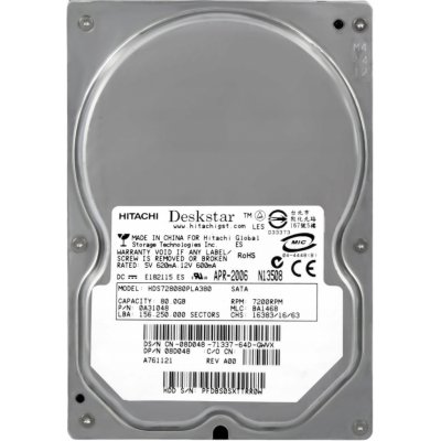 Hitachi 7K80 80GB, SATAII, 7200rpm, HDS728080PLA380 – Hledejceny.cz