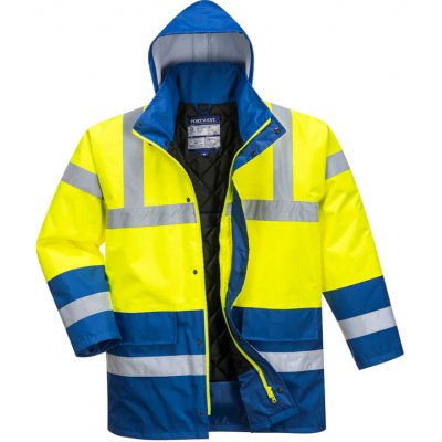 PortWest bunda Contrast Traffic S466 Hi-Vis zateplená nepromokavá reflexní Žluto-royal modrá – Hledejceny.cz