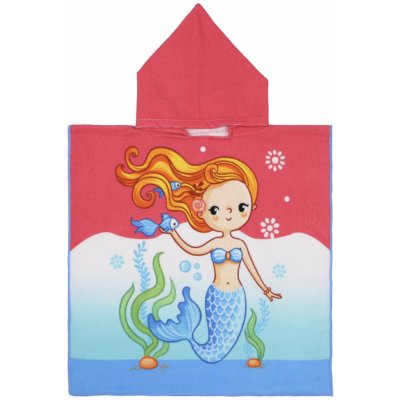 Dětský pončo ručník rudovlasá mořská víla