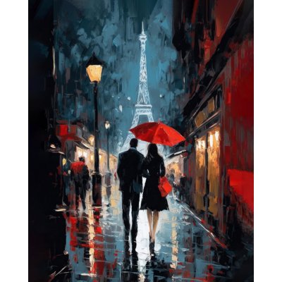 ZUTY Obrazy na stěnu - Ulička u Eiffelovy věže Rozměr: 80x100 cm, Rámování: vypnuté plátno na rám – Zboží Mobilmania