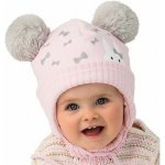 Zimní růžová čepice pro miminka Marika Frania