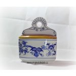 Dubí Cibulák slánka závěsná s dřevěným víkem a s nápisem Sůl 0 70 l originální cibulákový porcelán cibulový vzor 2 jakost 10116 2 – Hledejceny.cz