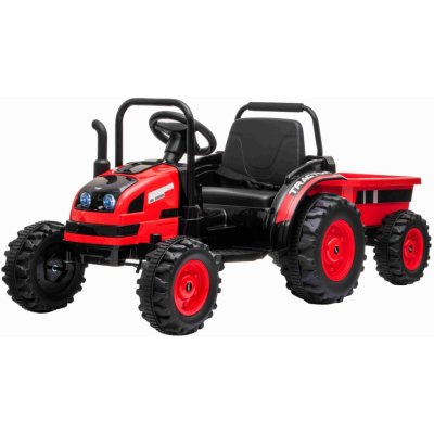 Beneo Elektrický Traktor POWER s vlečkou červená pohon zadních kol 12V baterie 2,4 GHz dálkový ovladač