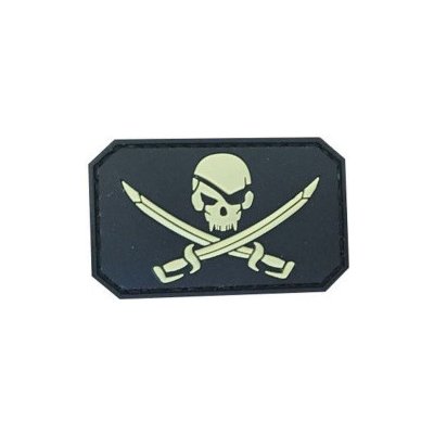 ARMED PATCHES PVC nášivka Pirate Skull, černá – Zboží Dáma