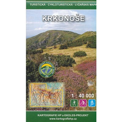 Krkonoše - mapa Kartografie HP 1:40 000 turistická cykloturistická lyžařská - Kartografie HP – Zboží Mobilmania
