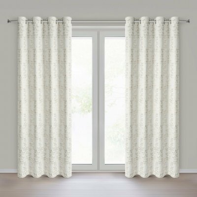 EUROFIRANY ZATEMŇOVACÍ ZÁVĚS NA KROUŽCÍCH WHITNEY 140X250 CM LISTY – Hledejceny.cz