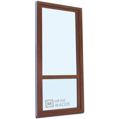 Kömmerling balkonové dveře 70 AD s příčkou levé ořech/ořech 80 x 210 cm s klikou+ PVC rám – Hledejceny.cz